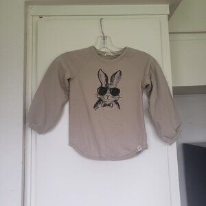 Burts Bees Tan Shirt Long Sleeves w/ Bunny Image (goes with tan pants listed) 4T
